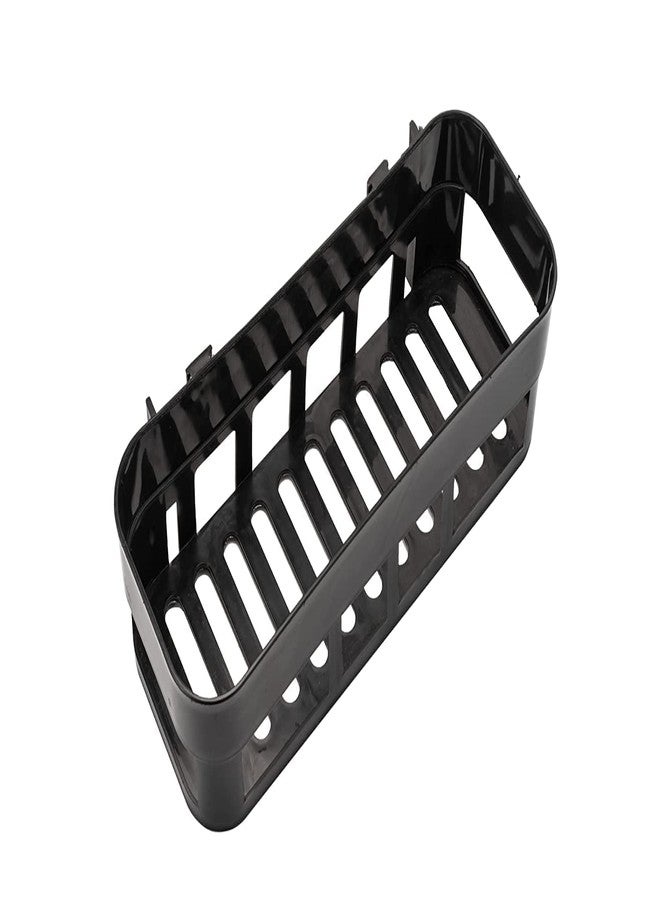 KPS Multipurpose Kitchen/Bathroom Shelf Wall Mounted No Drill Storage Rack Super Adhesive Shower Organizer Plastic Box with Sticker Hooks for Strong Support (Multicolor) Pack of 1 (Black) - Image 4